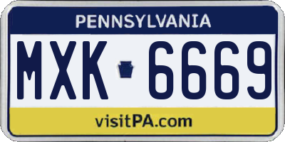 PA license plate MXK6669