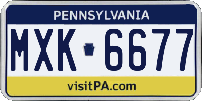 PA license plate MXK6677
