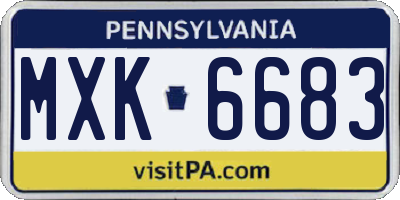 PA license plate MXK6683