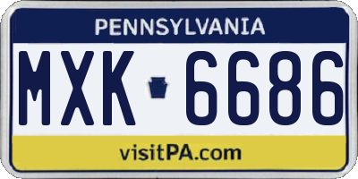 PA license plate MXK6686
