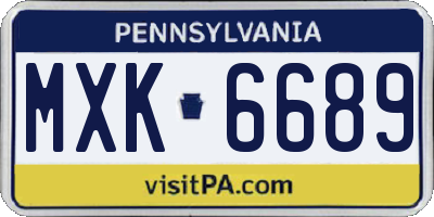 PA license plate MXK6689