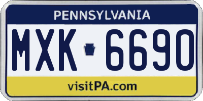 PA license plate MXK6690