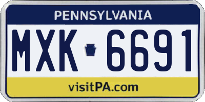 PA license plate MXK6691
