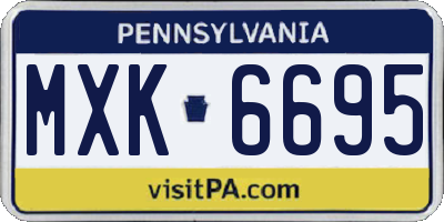 PA license plate MXK6695