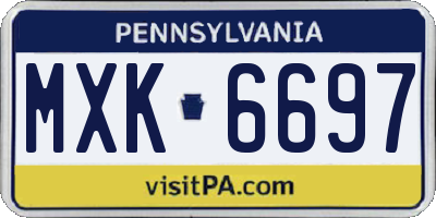 PA license plate MXK6697