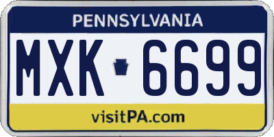 PA license plate MXK6699