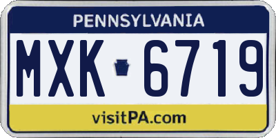 PA license plate MXK6719