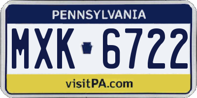 PA license plate MXK6722