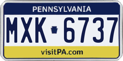 PA license plate MXK6737