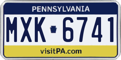 PA license plate MXK6741
