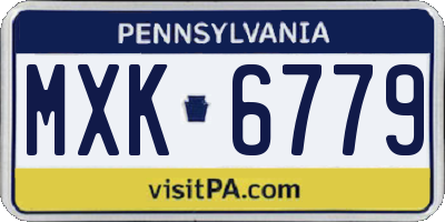 PA license plate MXK6779