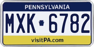PA license plate MXK6782