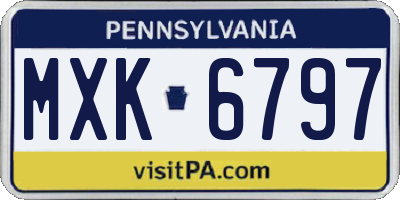 PA license plate MXK6797