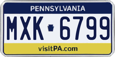 PA license plate MXK6799