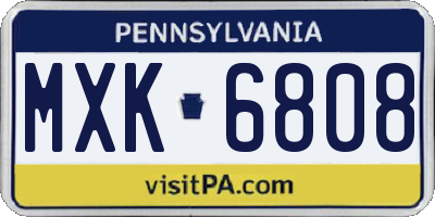 PA license plate MXK6808