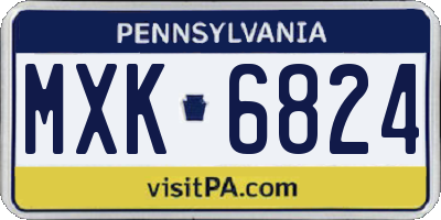 PA license plate MXK6824