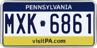 PA license plate MXK6861