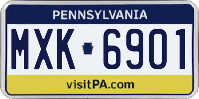 PA license plate MXK6901