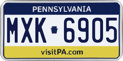 PA license plate MXK6905