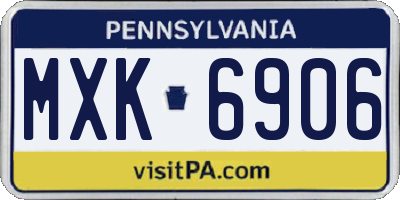 PA license plate MXK6906