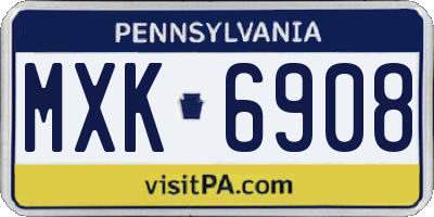 PA license plate MXK6908