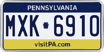 PA license plate MXK6910