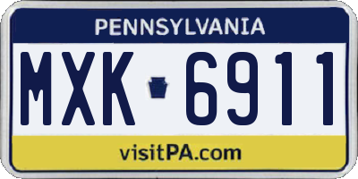 PA license plate MXK6911
