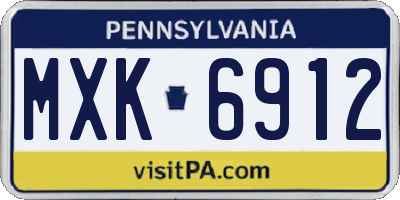 PA license plate MXK6912