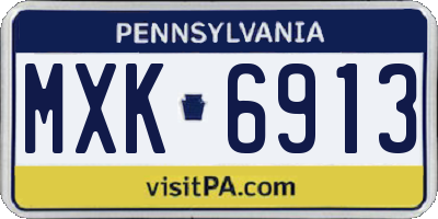 PA license plate MXK6913