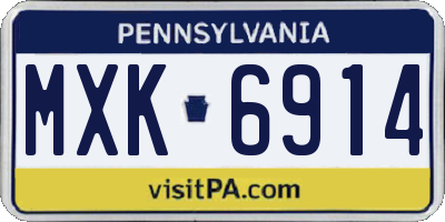 PA license plate MXK6914