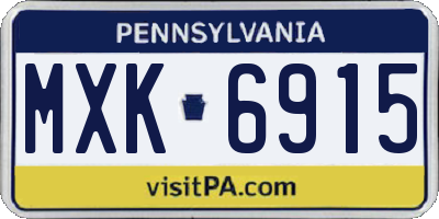 PA license plate MXK6915