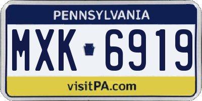 PA license plate MXK6919