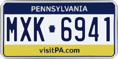PA license plate MXK6941