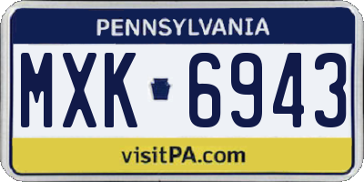 PA license plate MXK6943
