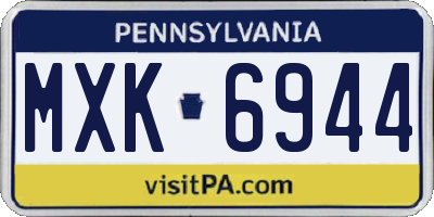 PA license plate MXK6944