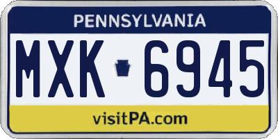 PA license plate MXK6945