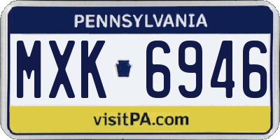 PA license plate MXK6946