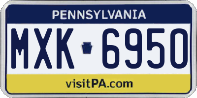 PA license plate MXK6950