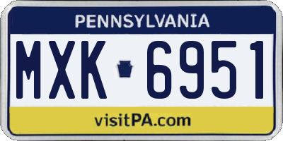 PA license plate MXK6951