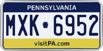 PA license plate MXK6952