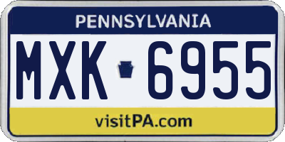 PA license plate MXK6955
