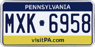 PA license plate MXK6958