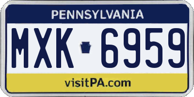 PA license plate MXK6959