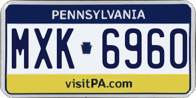 PA license plate MXK6960