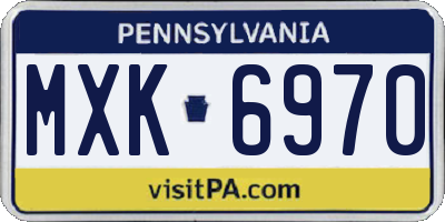 PA license plate MXK6970