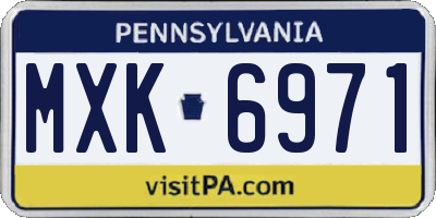 PA license plate MXK6971