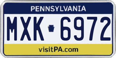 PA license plate MXK6972