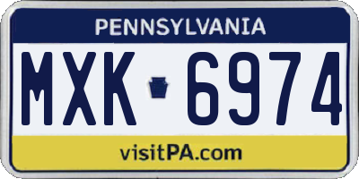 PA license plate MXK6974