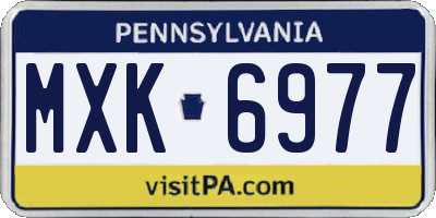PA license plate MXK6977