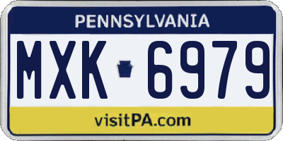 PA license plate MXK6979